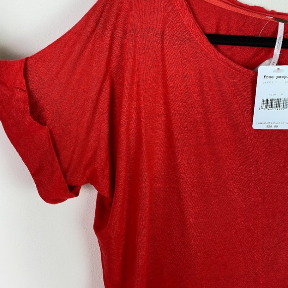 Free People Sweet Surprise Linen Blend Tee - Picture 4 of 9